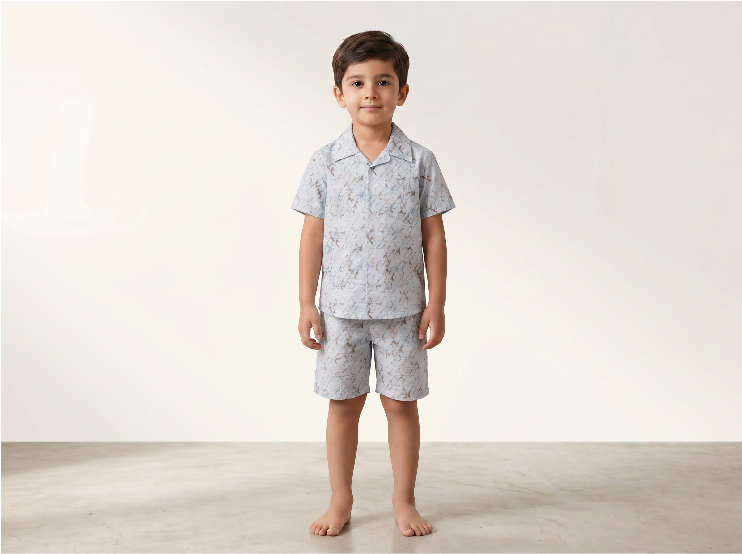 Button T-shirt with Shorts for Kids