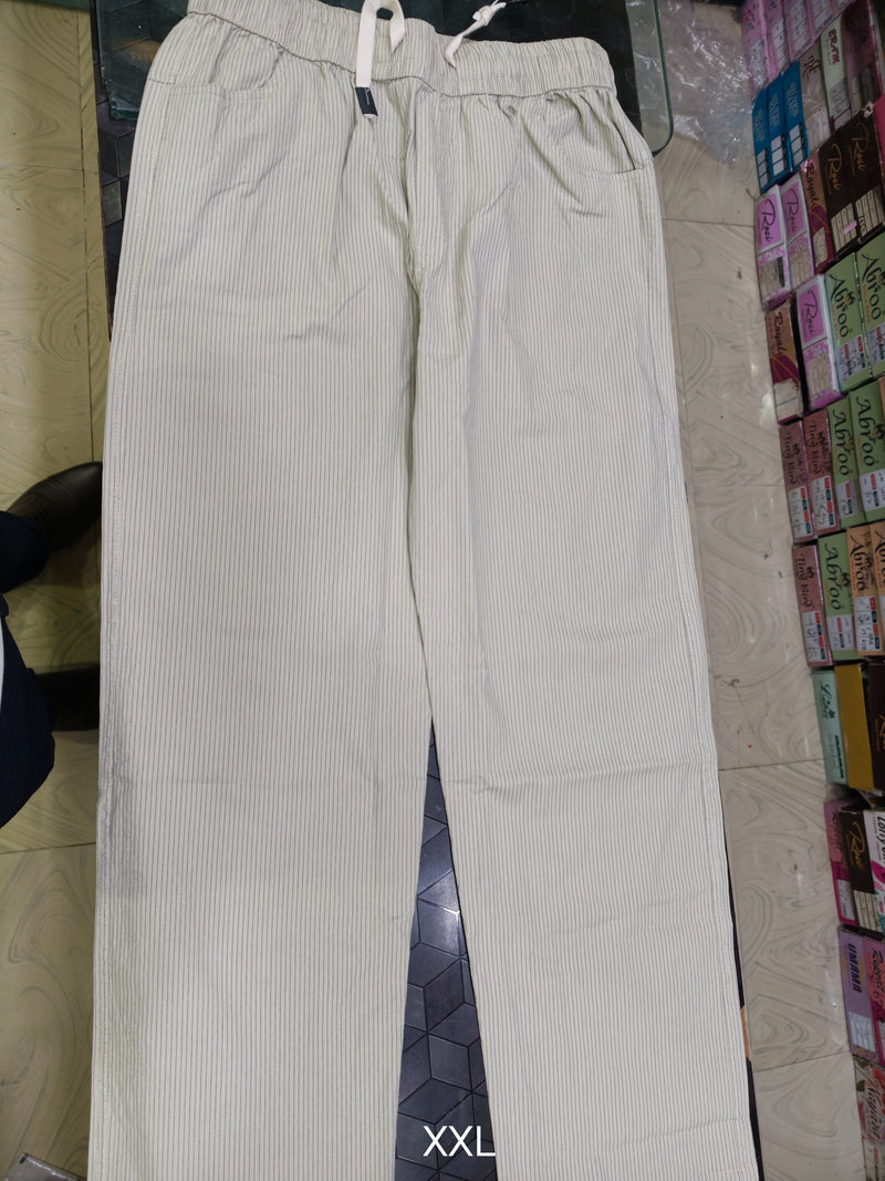 Beige Striped Trouser for Men