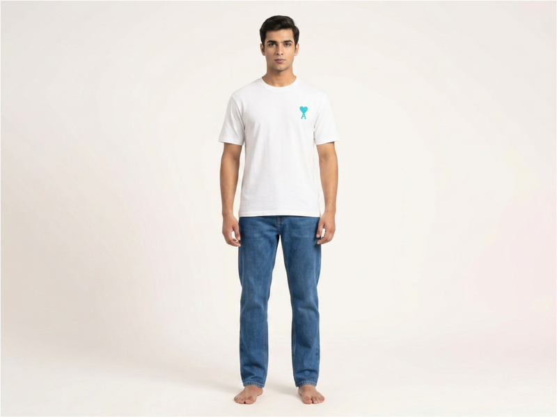 Half sleeves mens cotton t-shirt in white