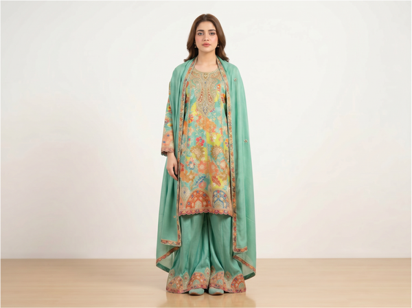 3 Piece Kurti for Women Green