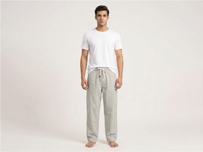 Beige Striped Trouser for Men