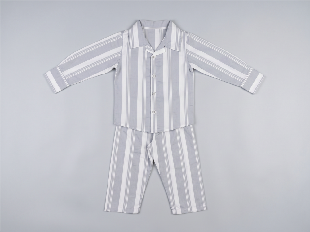 Light Blue Striped Nightsuit for Kids