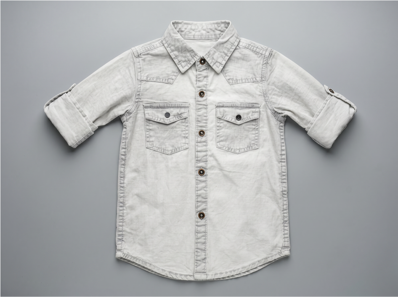 Grey Denim Button Shirt for Kids